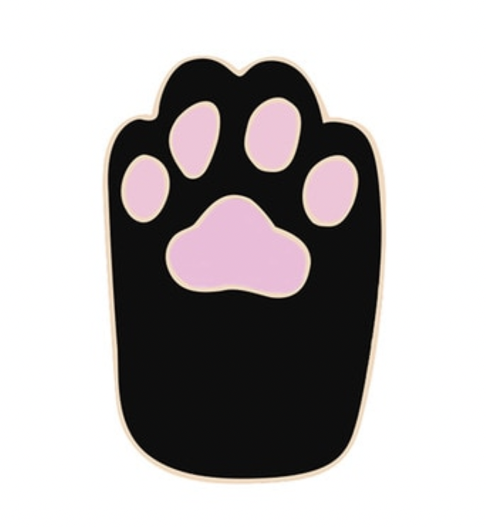 Toe Bean Foot Enamel Badge/pin, Colour: Black