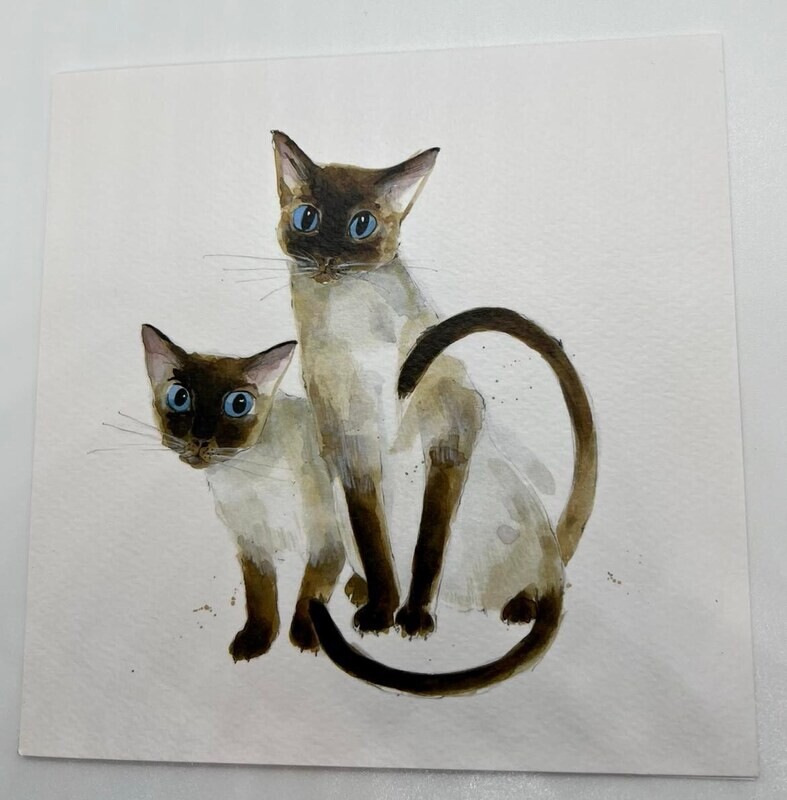 Siamese Cats Greeting Card