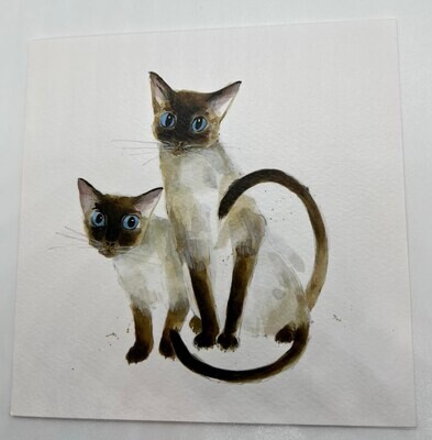 Siamese Cats Greeting Card
