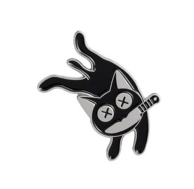 Knifey Cat enamel pin