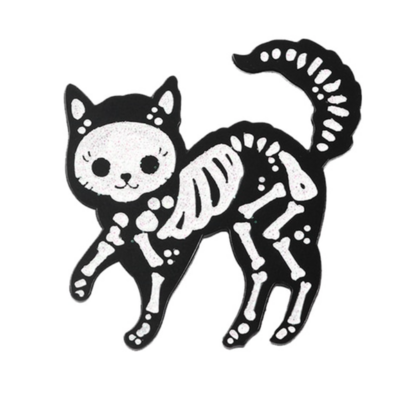 Pretty-scary Kitty-bones pin