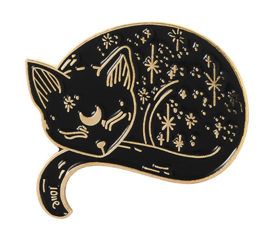 Constellation  Cat Badge Pin, metal colour: Gold
