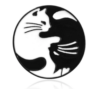 Yin/Yang Cats Badge Pin