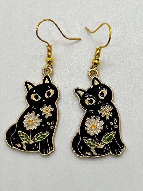 Flower Cat Earrings