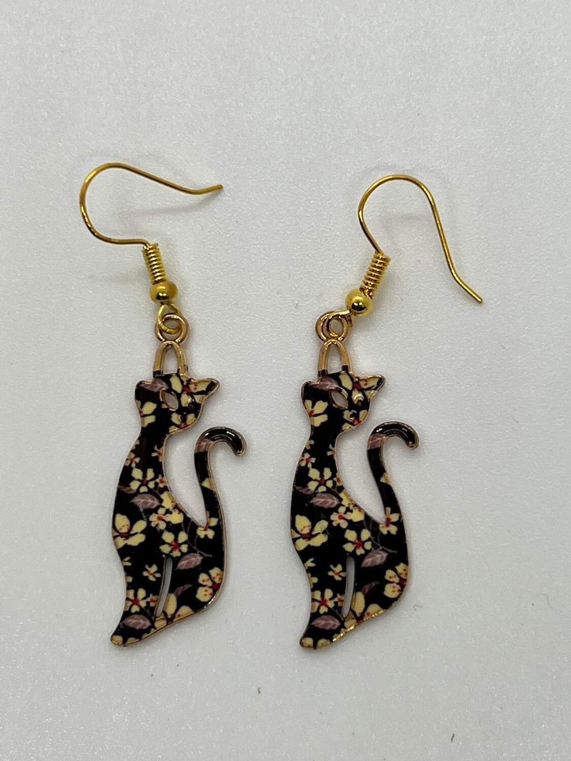 Floral  Cat Earrings
