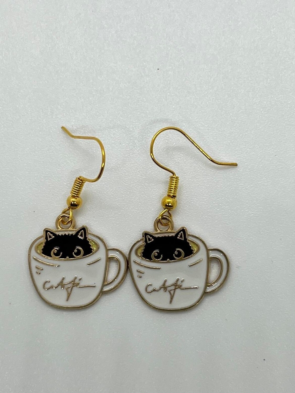 Coffee  Cat Earrings