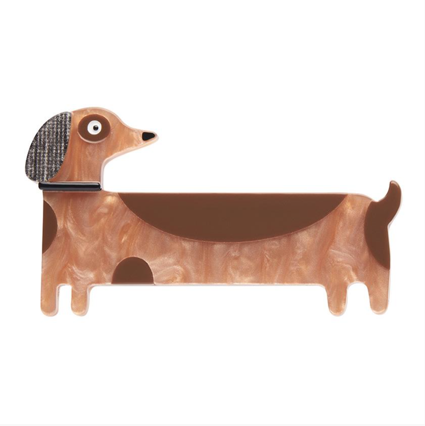Long Dog Brooch by Erstwilder