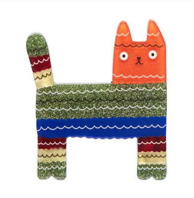Piñata Cat Brooch by Erstwilder