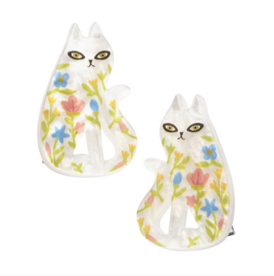 Feline Florescence Hair Clips by Erstwilder