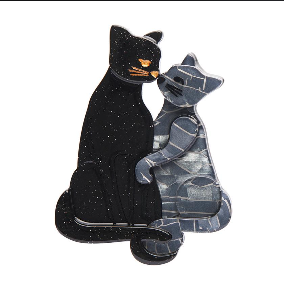 Feline Embrace  Brooch by Erstwilder
