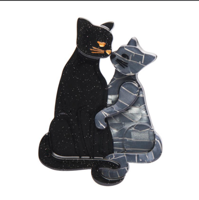 Feline Embrace  Brooch by Erstwilder