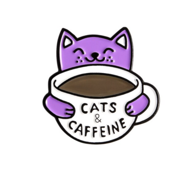 Cats & Caffeine Badge Pin