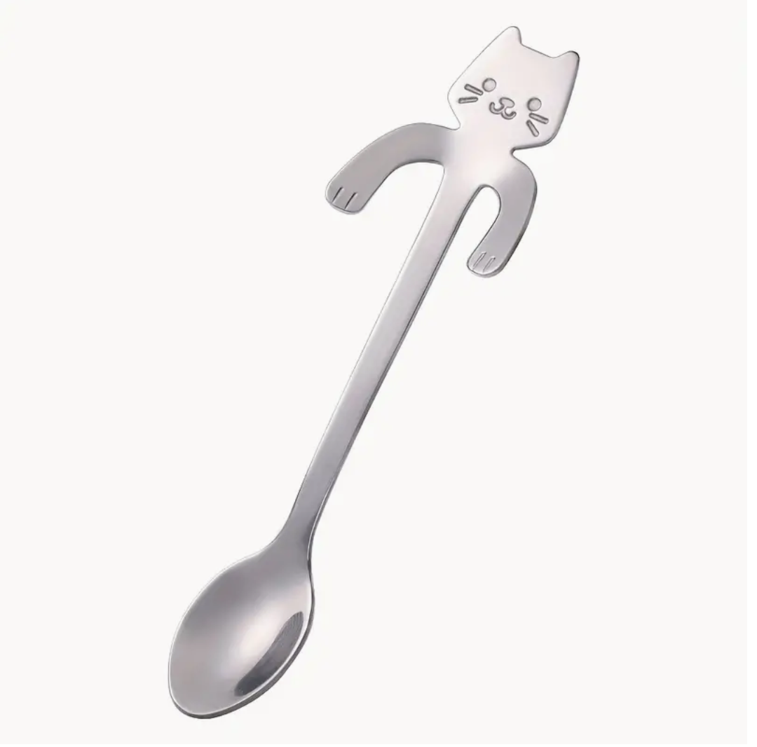 Hang in There Cat Spoon, Colour: Silvery