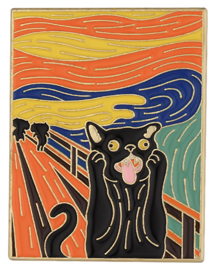 The Scream Cat Pin Badge