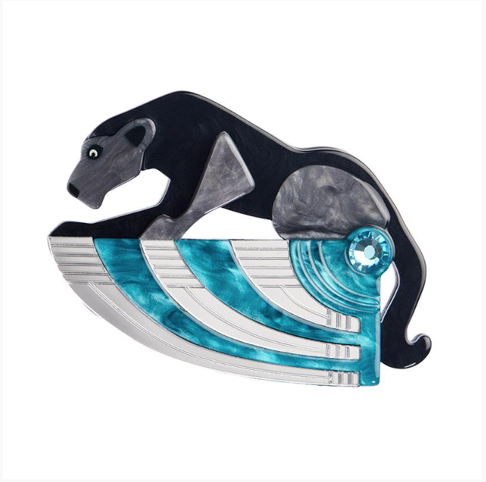 The Panther's Embrace Brooch by Erstwilder