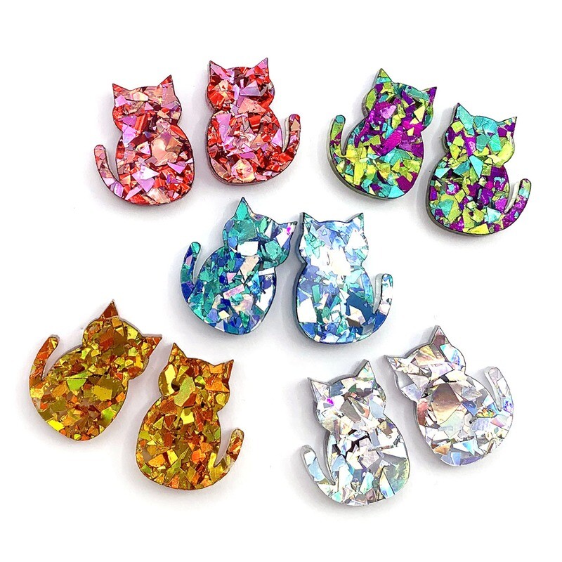 Glitsy Cat Studs by Blossom & Cat
