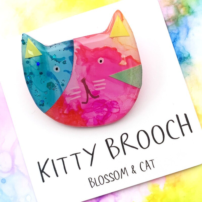 Inky Cat Brooch by Blossom & Cat