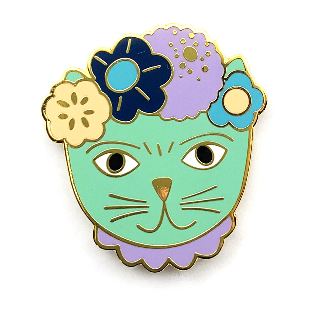 Frida Catlo Pin by Blossom & Cat, Colour: Mint