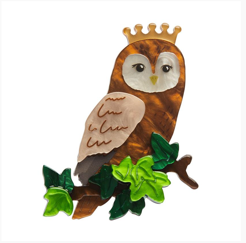 Regal Woodland Owl Brooch by Erstwilder