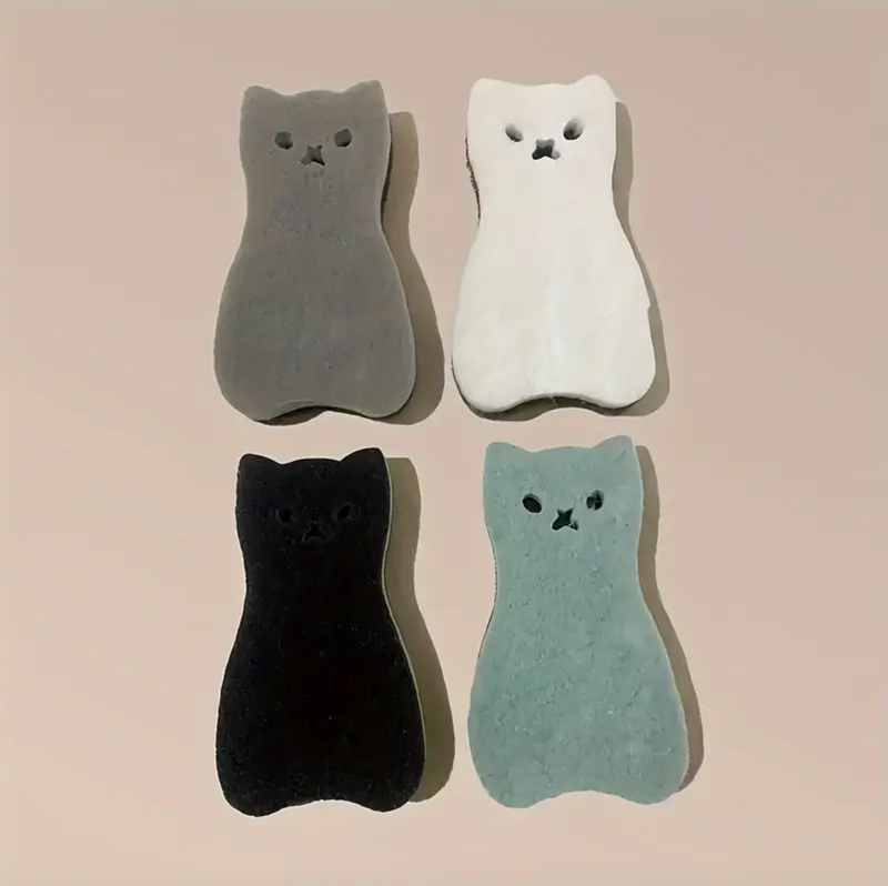 Cat Dish Sponge, Colour: Grey