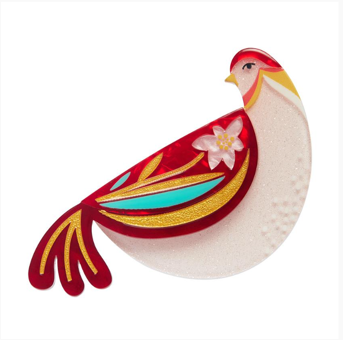 Partridge Perfection Brooch by Erstwilder