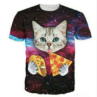 Guys T-shirt "Pizza Kitty"