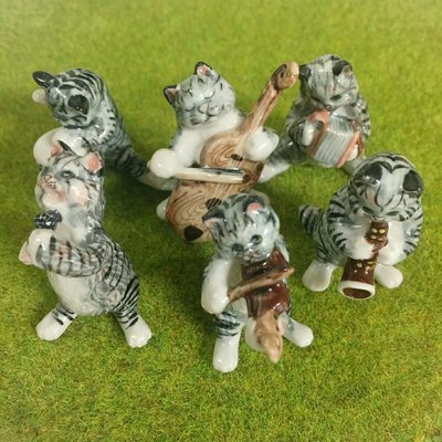 Cat Band Ceramic Miniatures