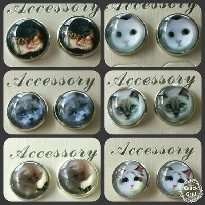 Round Cat Ear Studs 15mm