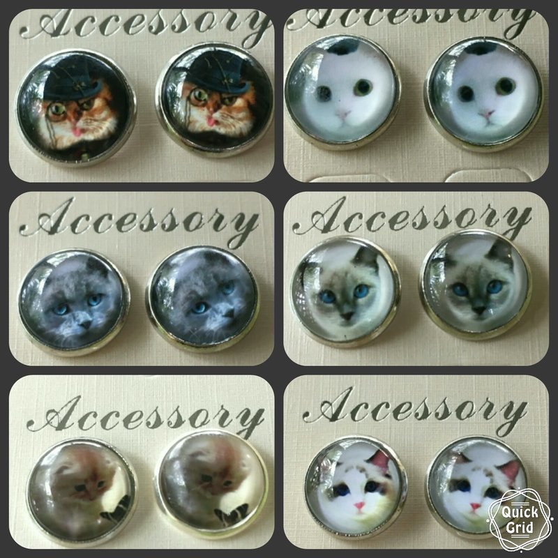 Round Cat Ear Studs 15mm
