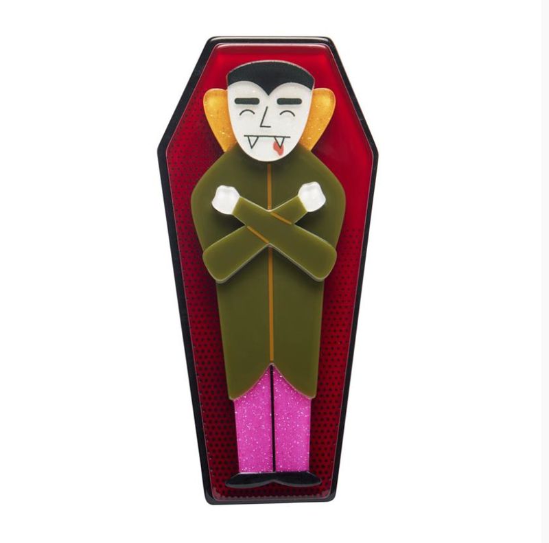 Cozy Coffin Brooch by Erstwilder