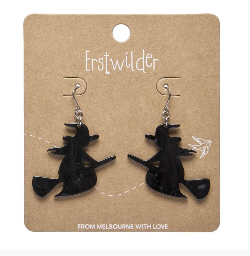 Flying Witch Drop Earrings by Erstwilder