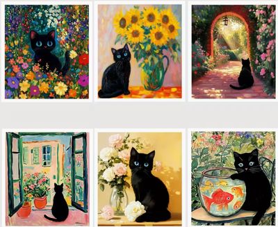 Swedish Kitty Dish Cloths 'Flower Cats'