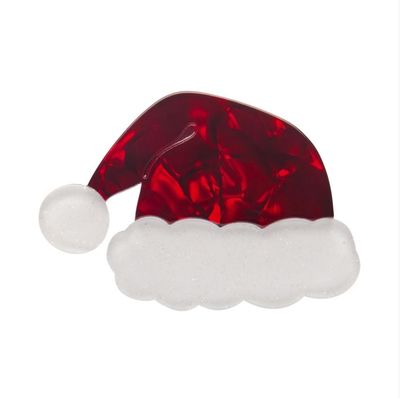 Santa's  New Hat Simplified Mini Brooch by Erstwilder