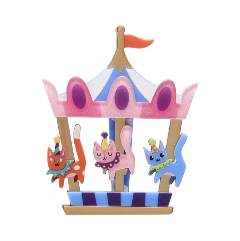 Meowy Go-Round Brooch by Erstwilder