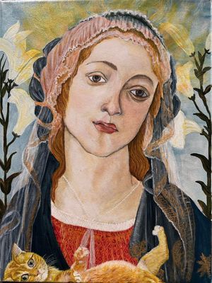 Madonna And Kitten limited print by Katina Balson