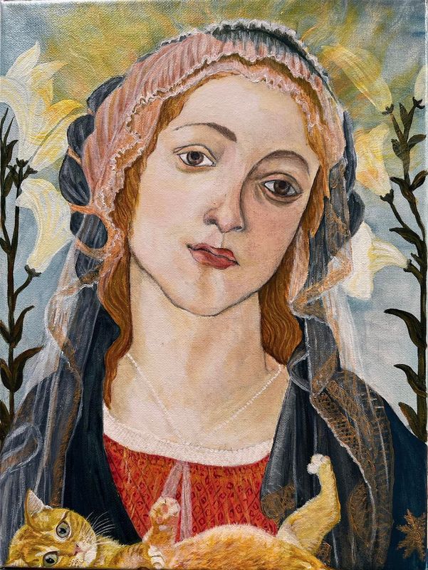 Madonna And Kitten limited print by Katina Balson