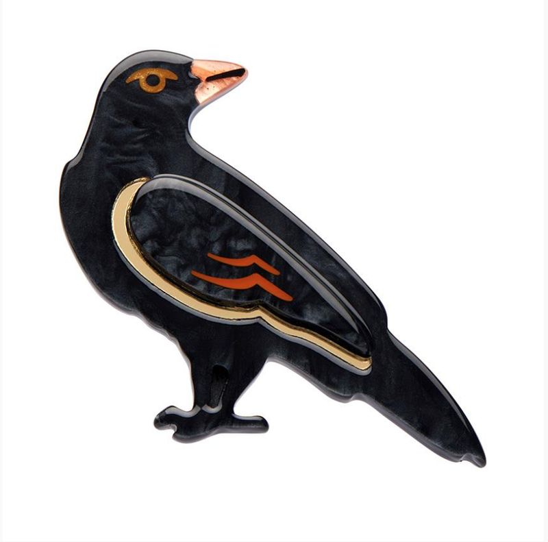 Black as Night Brooch by Erstwilder