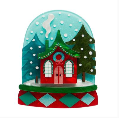 Seasonal Snow Globe Broach by Erstwilder
