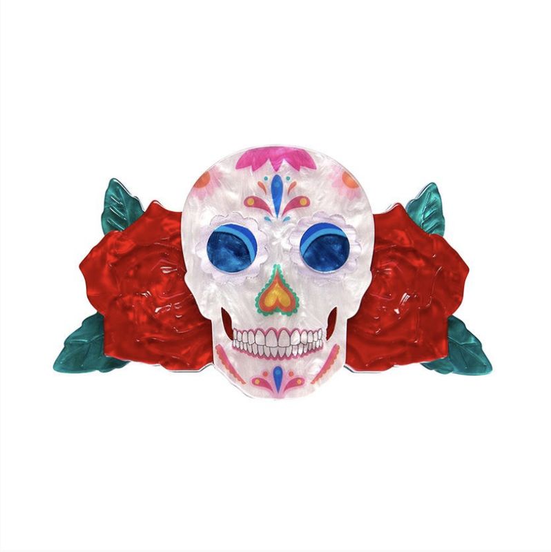 Dia De Los Muertos Hair Clip Barrette by Erstwilder