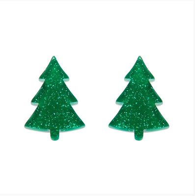 Green Christmas Tree Stud Earrings by Erstwilder