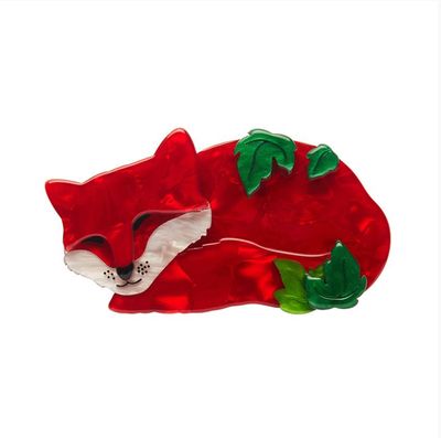 Snoozing Fox Brooch by Erstwilder