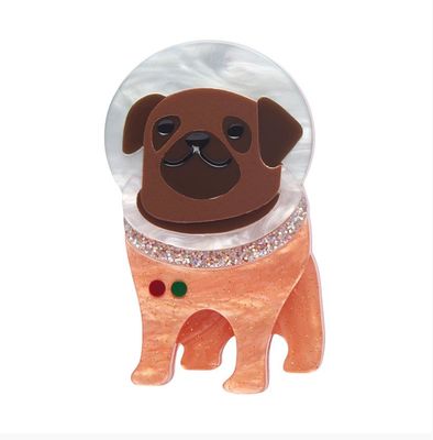 Interplanetary Pug Brooch by Erstwilder
