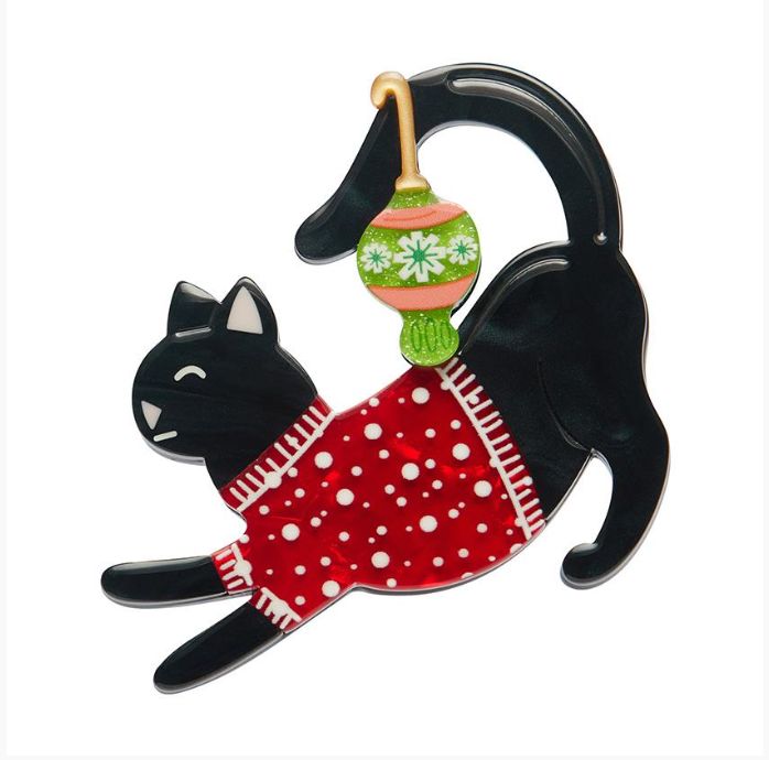 Feline Festive Broach by Erstwilder