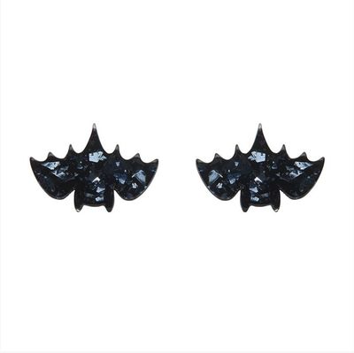 Fang Time Bat Chunky Glitter Stud Earrings by Erstwilder