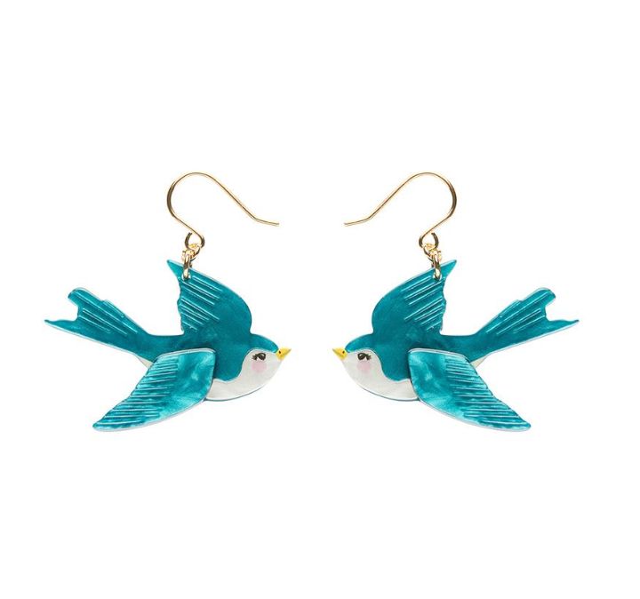 Graceful Swallow drop earrings by Erstwilder