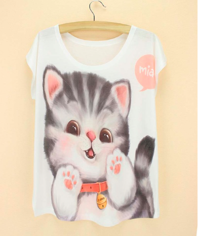 Cute Toe Bean Kitten Cotton T-shirt