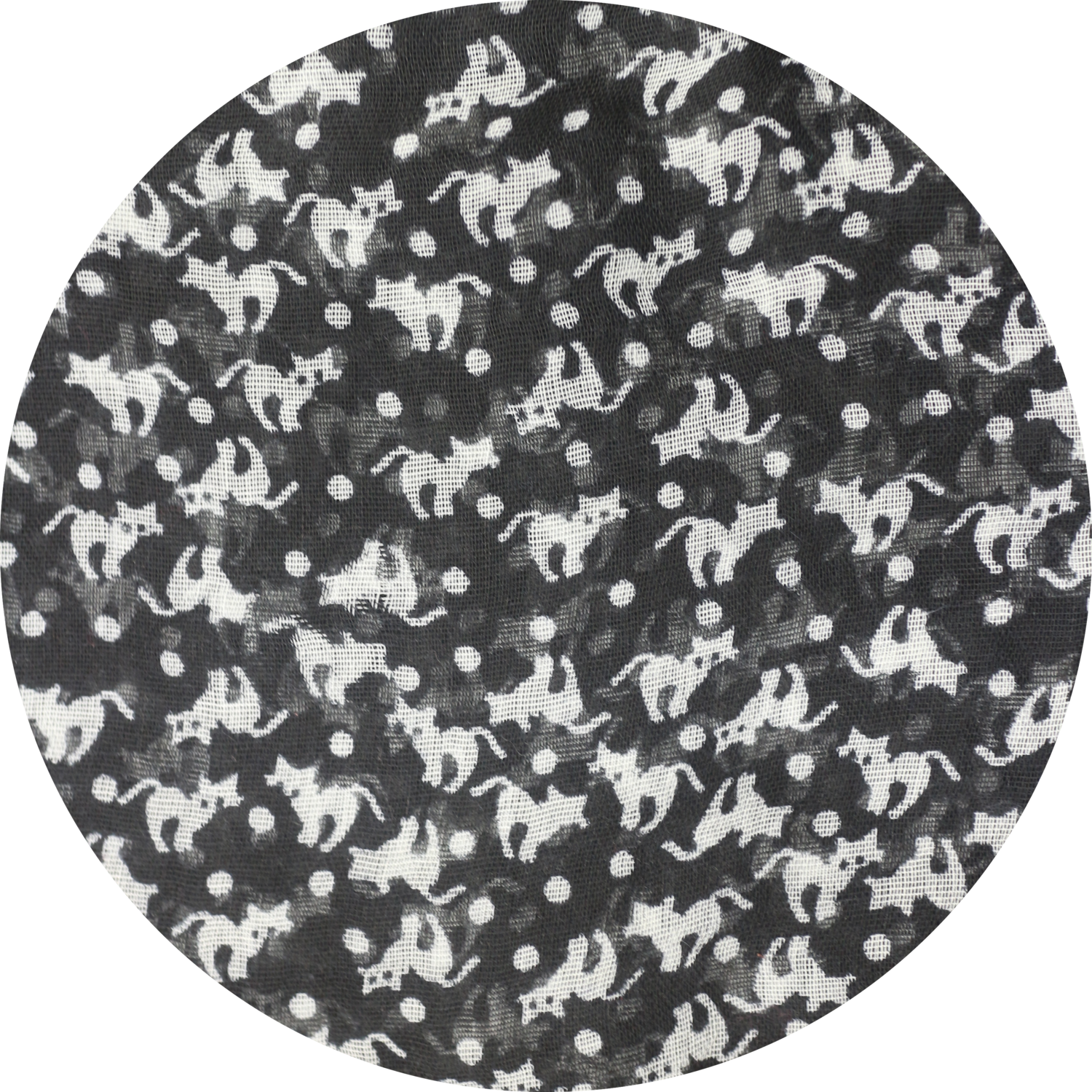 Kitty and Spots Lightweight Scarf, Colour: Black