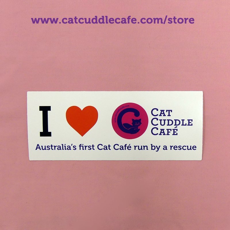 I Love the Cat Cuddle Cafe Bumper Sticker for Rescue