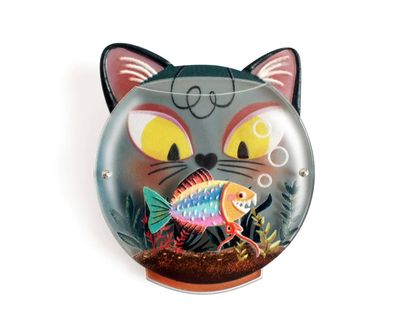 Fishbowl with Cat Brooch by Laliblue