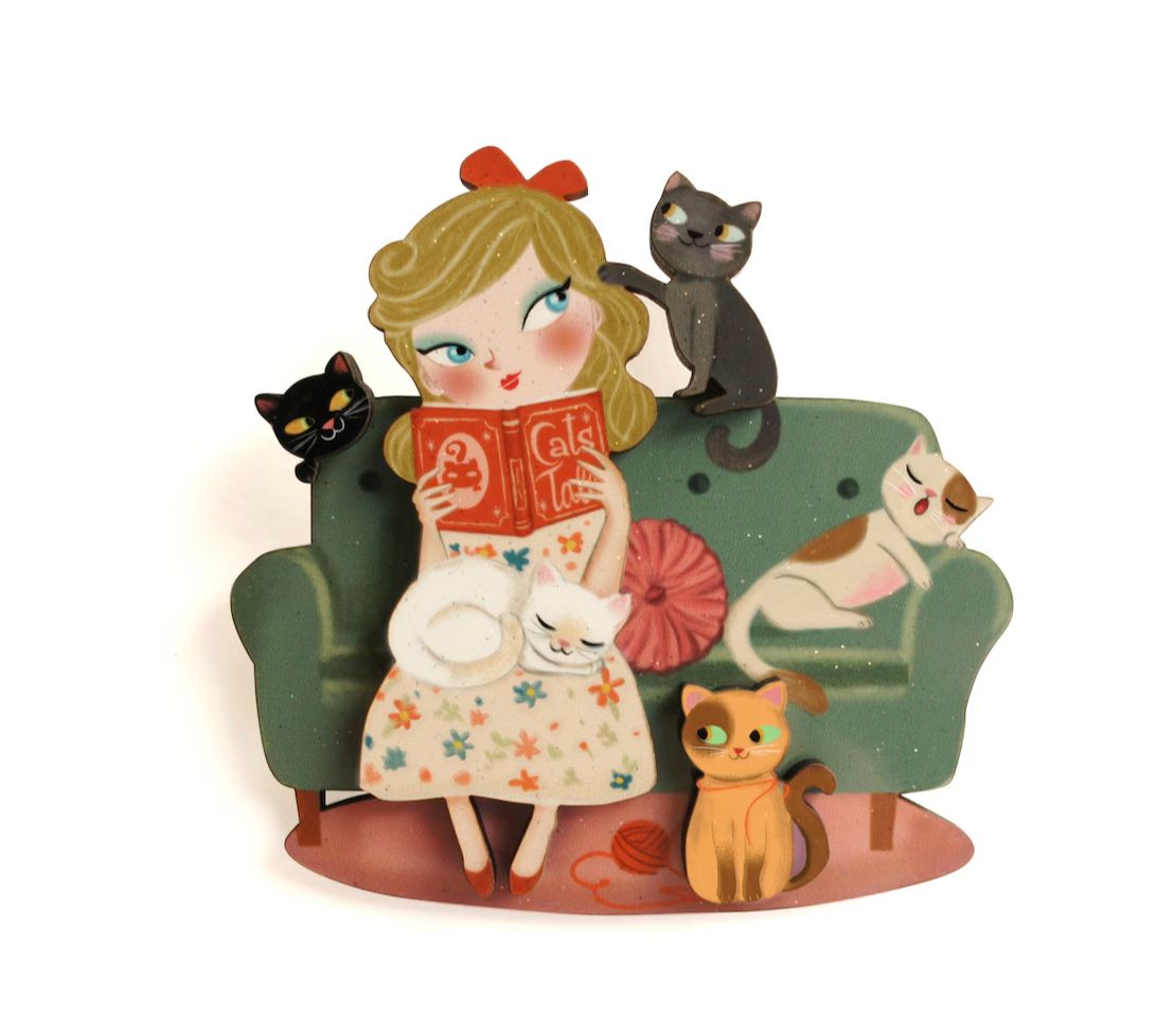 Cat Lover Brooch by Laliblue